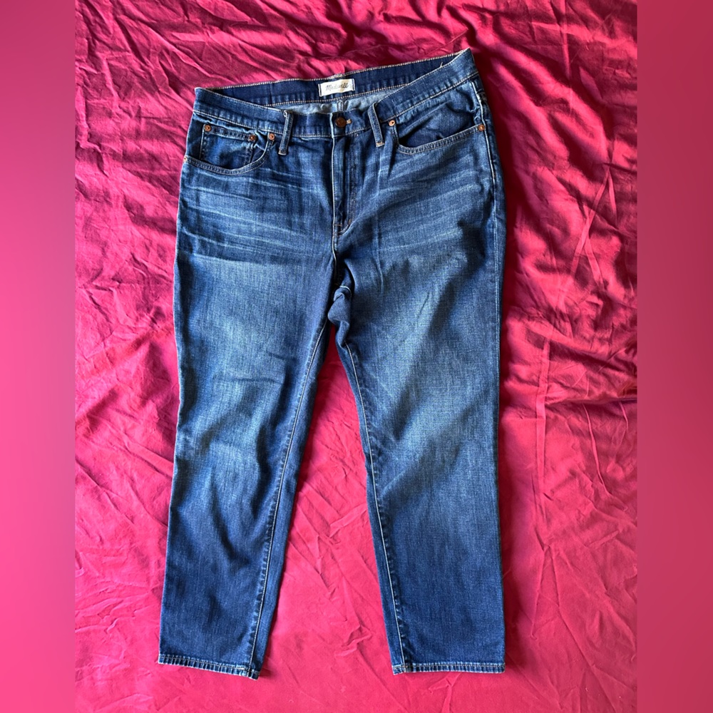Madewell Slim Boyjean, size petite 31, Ellers wash (dark blue), straight leg